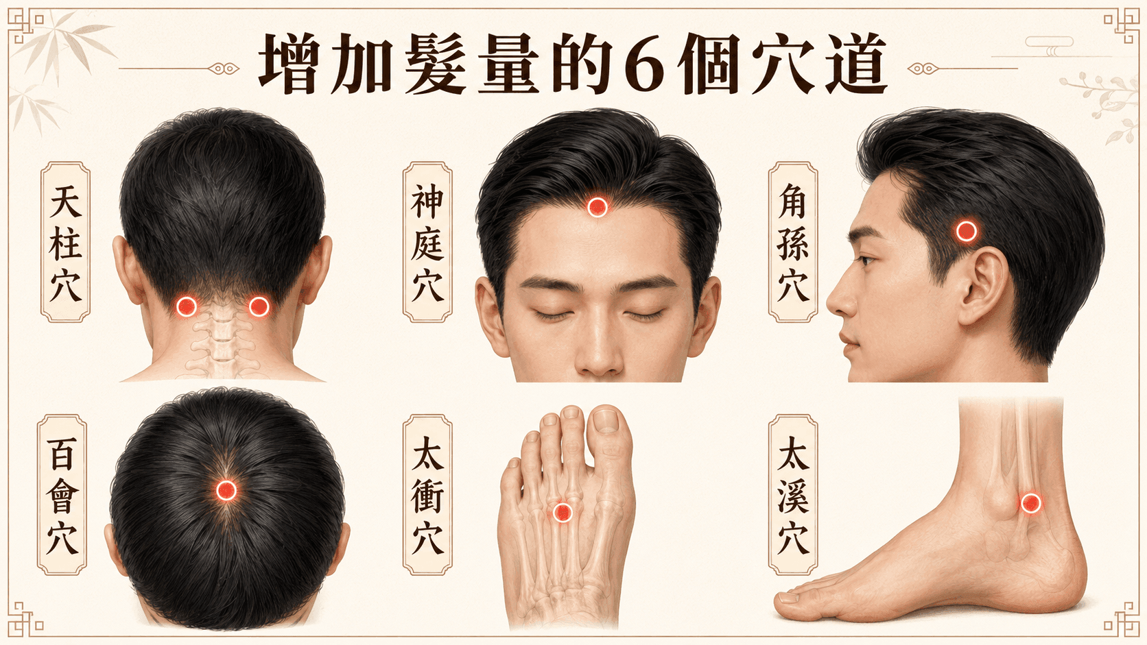 增加髮量的穴道有哪些？中醫師教你6大生髮穴位按摩+3個必學技巧！